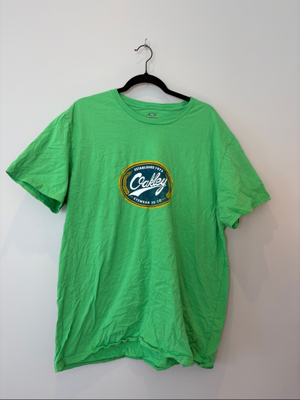 Vintage Oakley Green Short Sleeve Tee with Oval Logo